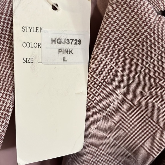 Hot & Delicious mauve pink plaid trench coat, size large, NWT. - Picture 7 of 13